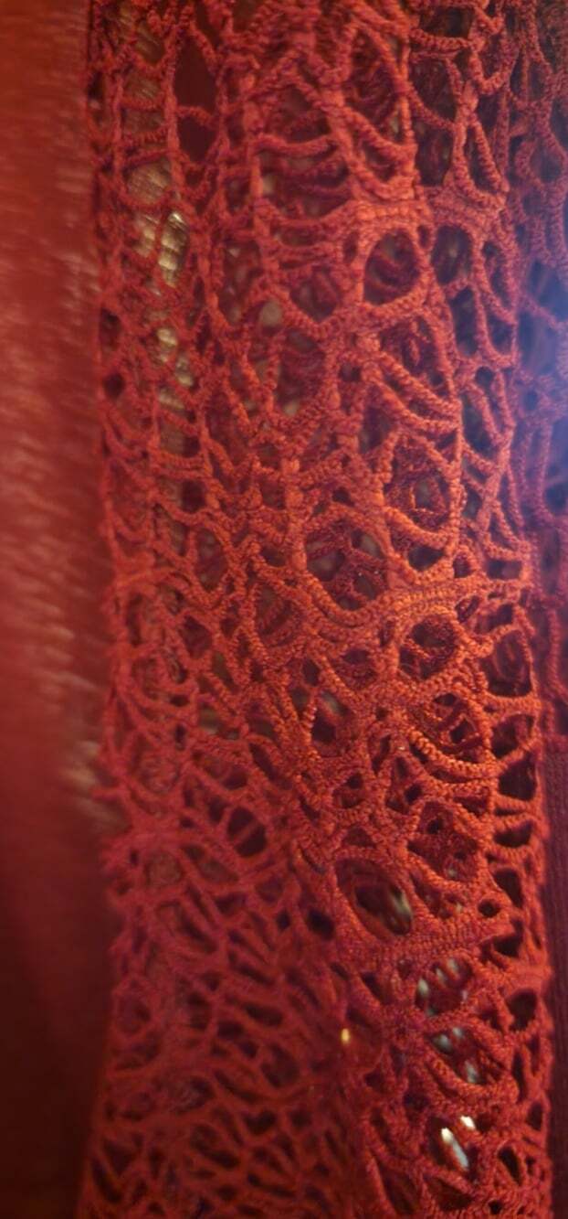Luxe Addition Women’s Maroon Open Front Lace Knit Cardigan Medium NWT L300 - Picture 8 of 8
